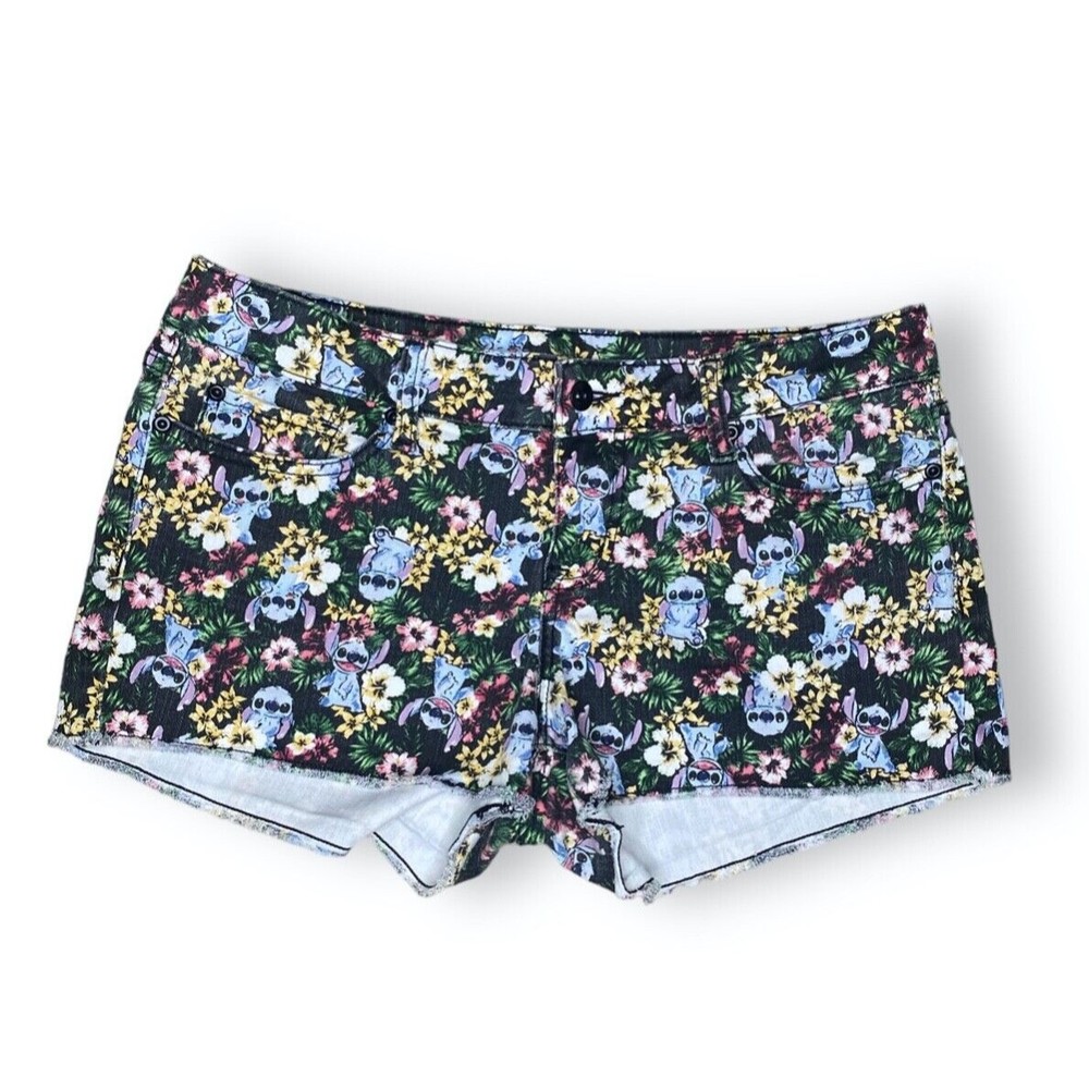 Disney Stitch Floral Demin Cut off Shorts Size 9